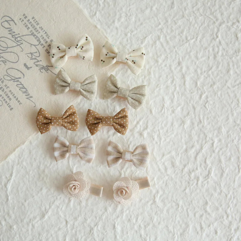 10Pcs/Lot Children's Girl Hairpins Cute Headwear Hair Accessories Bow for Babys Scrunchie Hair Clips Kids Barrettes Headwear