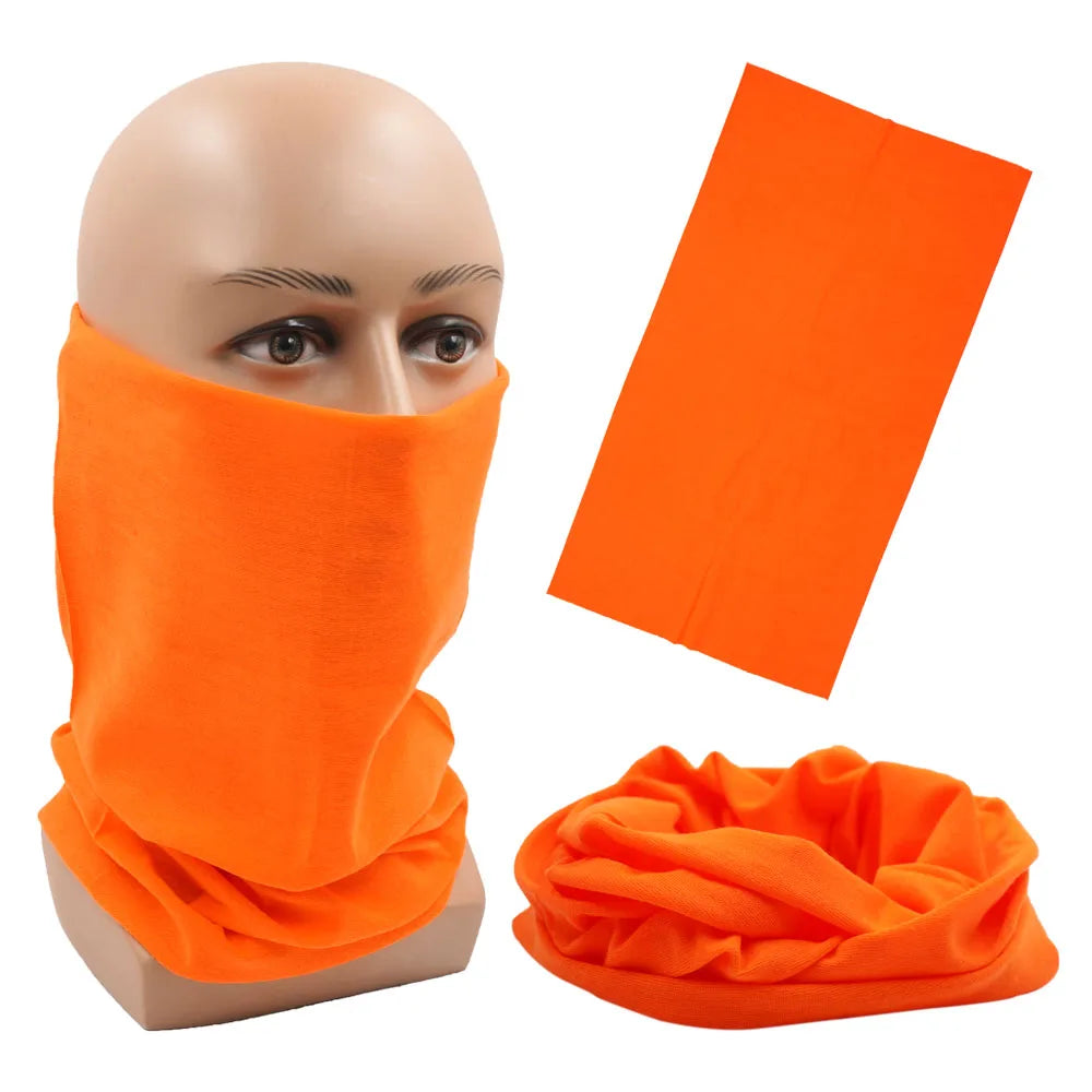 Outdoor Magic Bandana Solid Neon Color Cycling Hiking Scarves Headband Polyester Fashion Neck Cover Fishing Windproof Face Mask