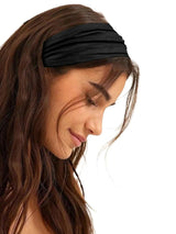 4Pcs Black Twist Knotted HeadBands Boho Stretchy Hair Band Non Slip for Girl Turban Plain Headwrap Yoga Workout Hair Accessories