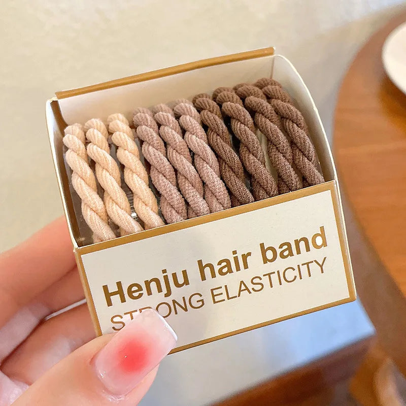 Nylon Rubber High Elastic Hair Bands Hair Ties Women Girls Candy Basic Ponytail Holder Scrunchies Gum Ropes Hair Accessories Set