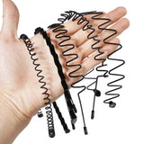 Black Metal Wavy Headband Men Women's Hair Band Head Hoops Bands Headwear Sport Headbands Hairband Bangs Holder Hair Accessories