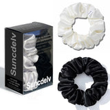2PCS 3.5CM Mulberry Silk Scrunchies Women Grils Hair Ties for Hair Sleep No Damage Hairband Curly Hair Elastics Ponytail Holder
