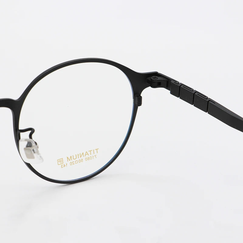 Pure Titanium Glasses Frame for Men Retro Round Prescription Eyeglasses Frames Women 2022 Vintage Myopia Optical Male Eyewear
