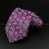 New Design Wedding Men Tie Purple Solid Striped Paisley Flower Neckties Men Business Dropshipping Groom Collar Accessories Gift