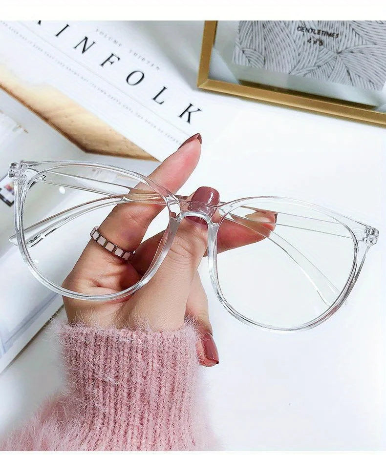 2/3PCS Blue Light Blocking Glasses - Fashion Oversized Frame Glasses Round  Eyeglasses,  Computer Gaming Glasses for Women/Men