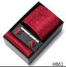 Gravatas For Men Luxury  Tie Hanky Pocket Squares Cufflink Set Necktie Box Male Brown April Fool's Day