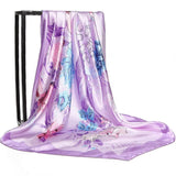 Print Bandannas Fashion Flower Shawls Four Seasons Colour Headcloth Popular 90X90CM Silk Scarves 2022 Luxury Sunscreen Kerchief