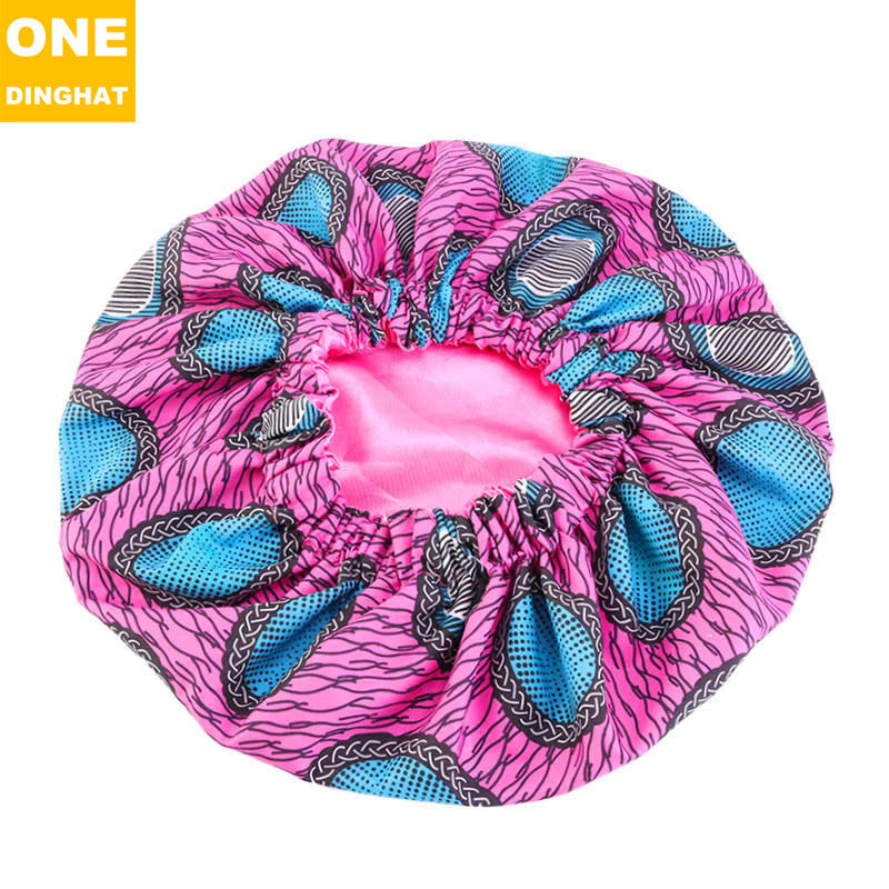 2020 New No. plus-Sized African Printing round Cap Double-Layer Satin Lining Wide Edge Nightcap Chemotherapy Hat