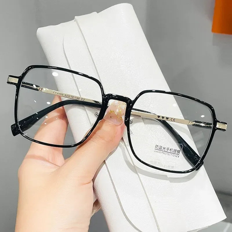 Anti Blue Light Blocking Glasses Oversized Square Reading Glasses for Women Men TR Frame High-definition Presbyopia Eyewear