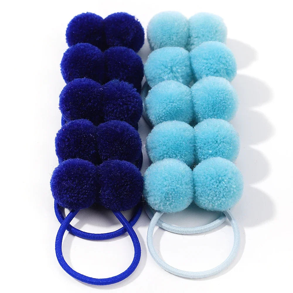10Pcs/lot Grosgrain Ribbon Pigtail Hair Bows Elastic Hair Ties Hair Bands Holders Girls Baby Hair Accessories for Baby Infants