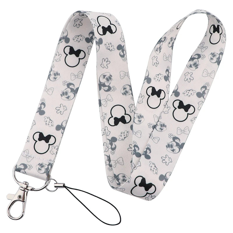 Mickey Mouse Neck Keychain Necklace Webbings Ribbons Anime Cartoon Neck Strap Lanyard ID badge Holder Keychain Lanyards Gifts