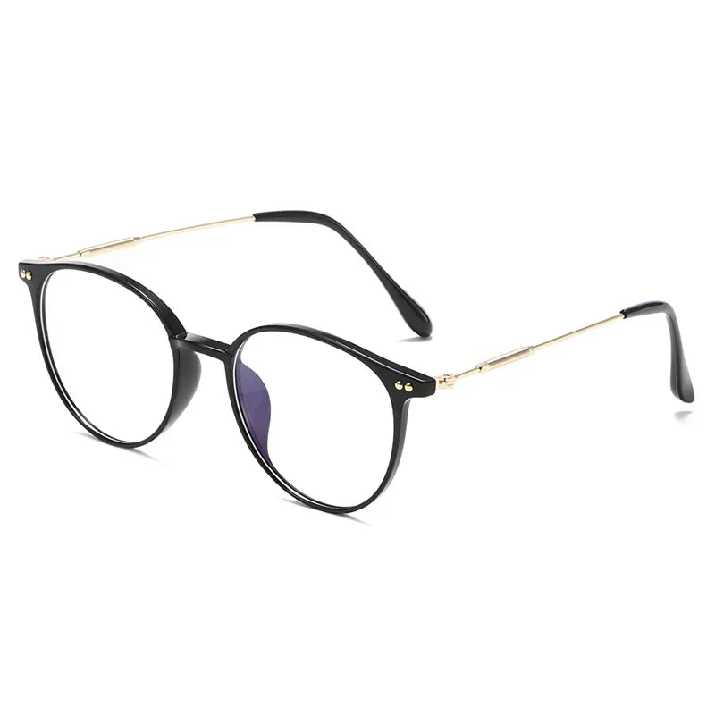 Round Blue Light Blocking Short Sighted Eyewear Luxury Ladies Myopia Glasses Unisex Fashion Women's Minus Sight Eyeglasses -4.0