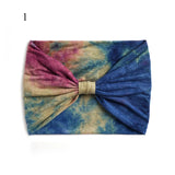 Bohemian Wide Stretch Headbands Multi-color Tie-dyed Yoga Sweatband Turban Head Wrap Bandana Women Hair Accessories Wholesale