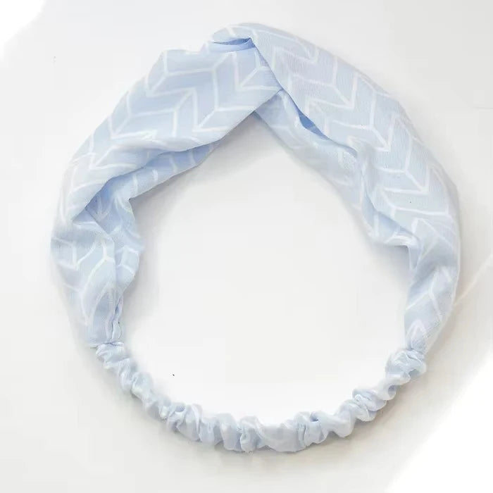Clearance Fresh Colorful Turban Headbands Women Spring Summer Chiffon Headband Head Wrap Wide Lattice Hairband Hair Accessories