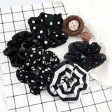 3/5PCS Black White Elastic Hair Bands for Girls Simple Basic Headband Women Rubber Band Hair Accessories Holder Scrunchies Gifts