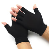 1Pair Black Half Finger Fingerless Gloves For Women And Men Wool Knit Wrist Cotton Gloves Winter Warm Workout Gloves Fish Gloves