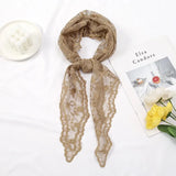 Embroidered Flower Lace Triangle Scarf Small Shawl Crochet Neck Scarf Solid Color Head Scarf Headwraps Bandana Hijab Neckerchief