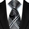 Luxury 8CM Mens Necktie Gray Sliver Color Dot Stripes Solid Tie For Man Groom Jacquard Woven Neck Tie For Business Wedding Party