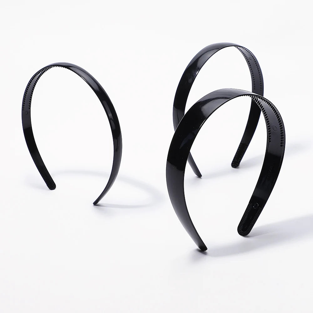 1 Piece Simple Women Headbands Fashion Head Band for Girls  Solid Black Color Casual Hair Accessories Plastic Headbans Wholesale