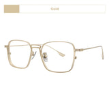 American Design Men Square Frames Handmade Retro Pure Titanium Glasses Thick Edges Business Eyeglasses Suitable for Large Faces