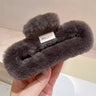 Autumn and winter trend imitation rabbit fur grab clip large square Maillard head shark clip multi-volume hair accessories