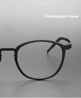 2023 Titanium Glasses Frame for Men Women Vintage Round Myopia Optical Eyewear Screwless Prescription Eyeglasses Frame Spectacle
