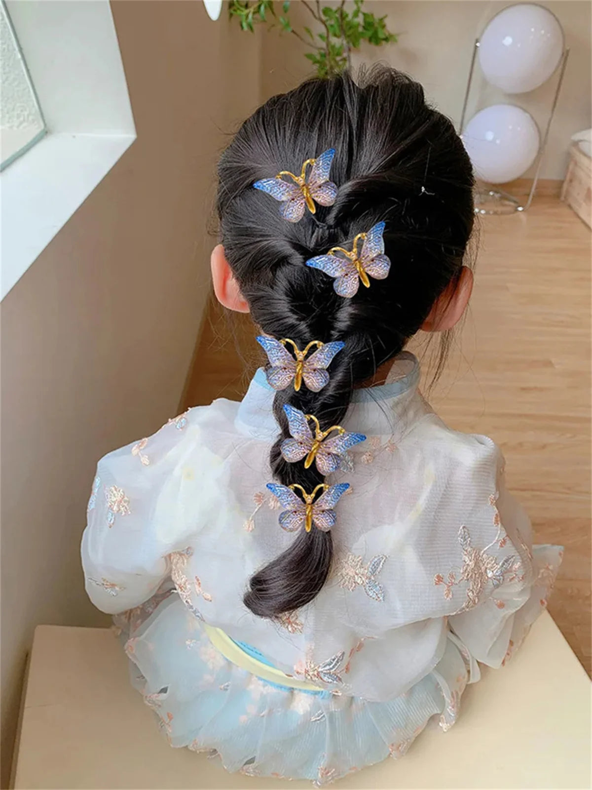5PCS Sweet Stereoscopic Color Gradient Cute Baby Hairpins Kids Hair Clips Children Headwear Princess Barrette Girls Accessories