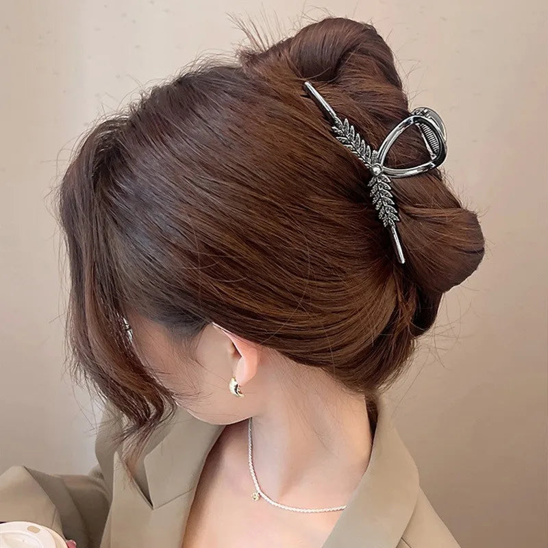 New Punk Geometric Metal Gold Silver Simple Hair Clip Claw for Women Trendy Large Crab Catches Clamp Korea Headwear Accessories