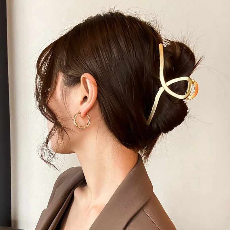 Fashion Geometric Metal Hair Claw Clips for Women Vintage Hair Clamps Crab Headband Hairpin Girls Hair Accessories Headwear