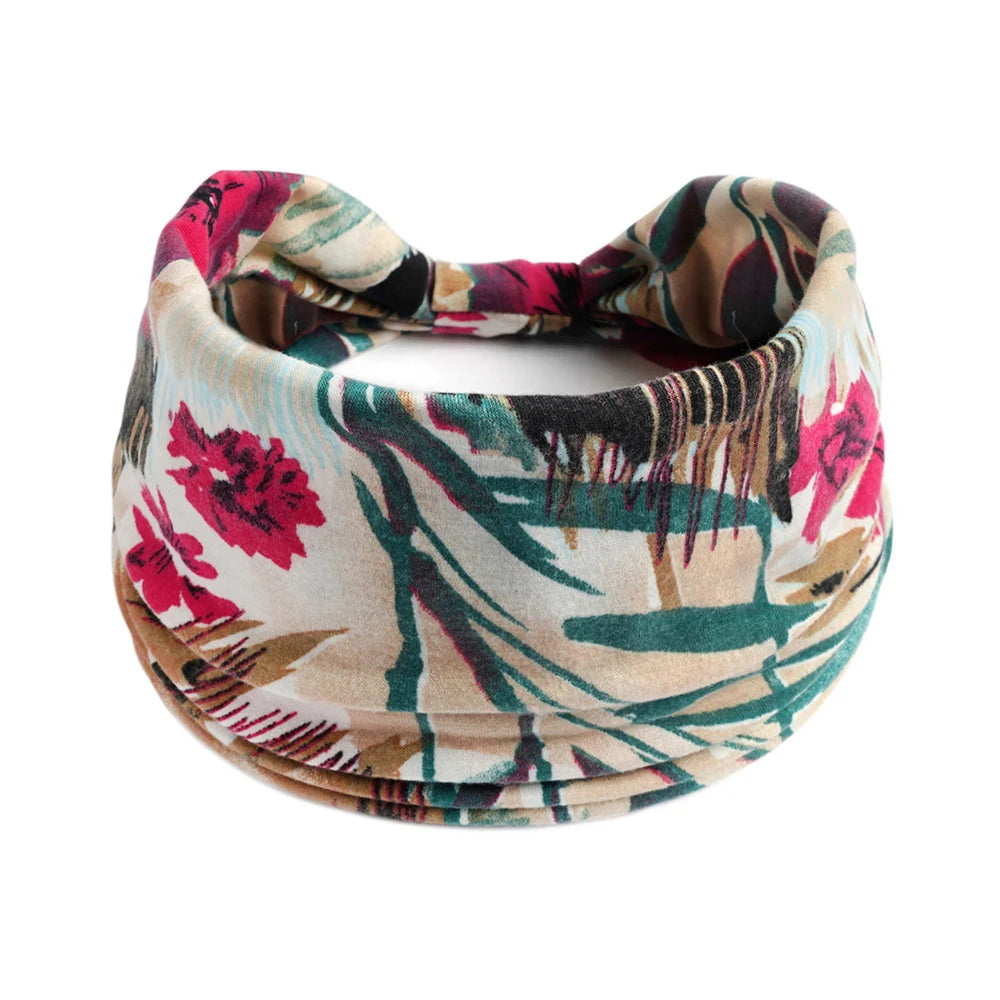 Women Hair Bands Headband Bohemian Sports Run Bandage Elastic Girl Wide Headband Print Wide Headwrap Headpiece Hairband Ladies