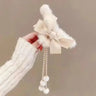 New Fashion Bow Tassel Pendant Hair Clips Korea Ponytail Plush Shark Claw Girls Fall and Winter Gift Hair Accessories