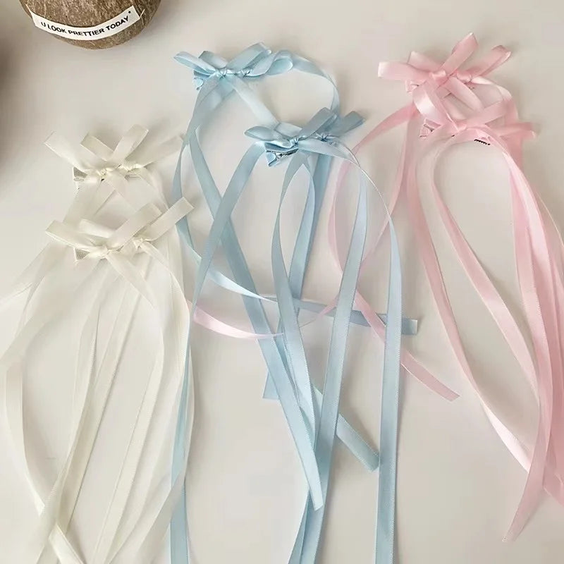 2Pcs/Set Braided Bows Hair Clips Ribbons Double Ponytails Cute Headwear Fashionable Hair Accessories