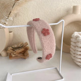 2022 Gentle Pink Womans Hairbands Girl Sweet Plush Wide Side Sponge Headband Hair Hoop Fashion Simple Solid Color Hair Accessory