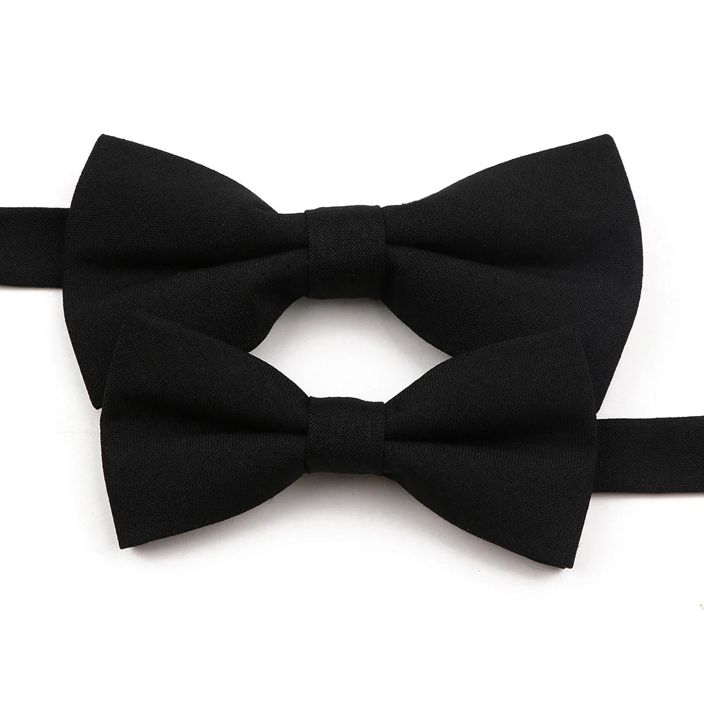 High Quality Mens Solid Color Bowtie Set For Men Children Wedding Party Dinner Accessory Pink Orange Father-son Bow Tie Gift