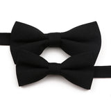 High Quality Mens Solid Color Bowtie Set For Men Children Wedding Party Dinner Accessory Pink Orange Father-son Bow Tie Gift