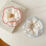Women Lace Hair Scrunchies Girls Elastic Hair Bands Ponytail Holders Tie Hair Hoop Large Plaid Scrunchy Rubber Bands Headwear