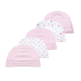 Kiddiezoom 5 Pcs/Lot Fashion Casual Cute 0-6Months Newborn Boy Girl Hats 100%Cotton Soft Infant Caps Baby Accessories