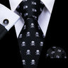 Fashion Mens Ties Set Silk Gray Black Silver White Striped Plaid Solid Paisley Floral Neck Tie Hankderchief Cufflinks Barry·Wang