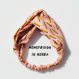 Clearance Fresh Colorful Turban Headbands Women Spring Summer Chiffon Headband Head Wrap Wide Lattice Hairband Hair Accessories