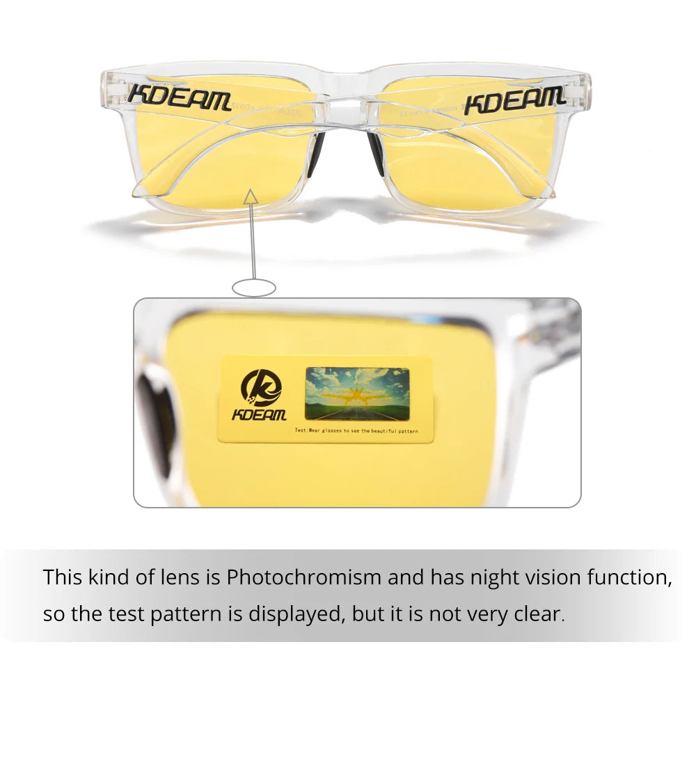 KDEAM Oversized Sunglasses Polarized Photochromic Lenses Night Vision Goggles Designed For Both Men And Women Large Glasses