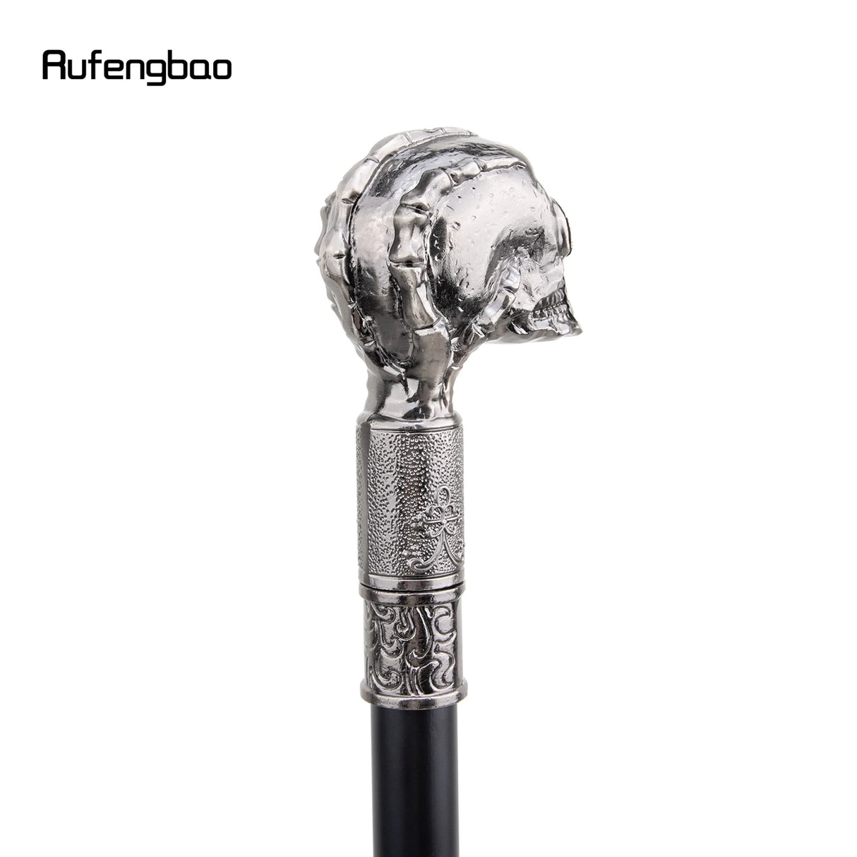 Skull Head Big Tooth Steampunk Walking Stick with Hidden Plate Self Defense Fashion Cane Plate Cosplay Crosier Stick 93cm