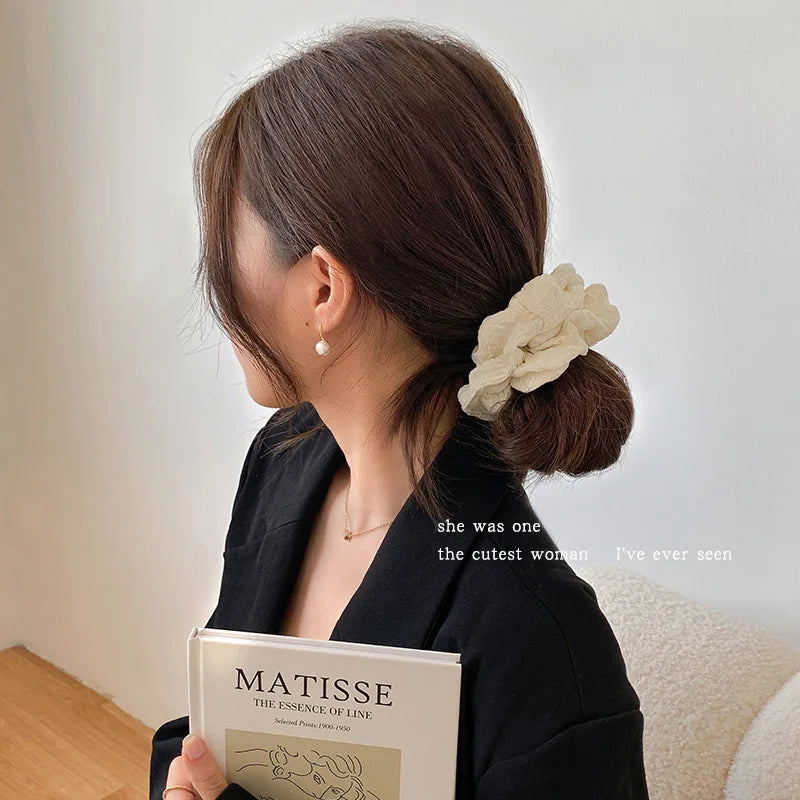 Élastiques à cheveux pour femmes coréennes, chouchous de couleur unie, accessoires pour cheveux, pour queue de cheval