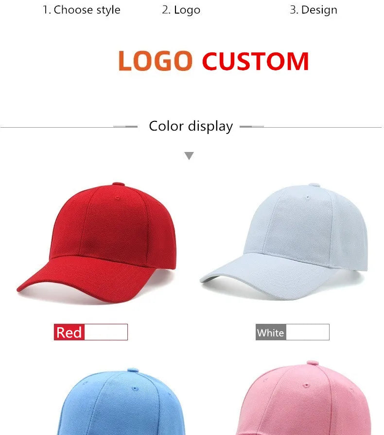 Kids casual custom baseball cap Boy girls parent-child sports hat Hip hop snapback hat with DIY logo design Gorros