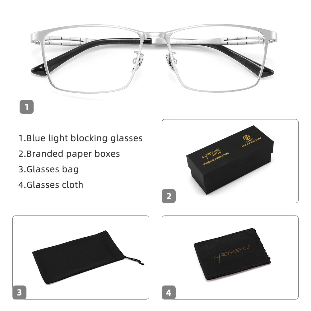 Pure Titanium Eyeglass frames Men Ultralight Square Men's Glasses Frames Business Decorative Eyewear Titanium Fake Eyepieces Men