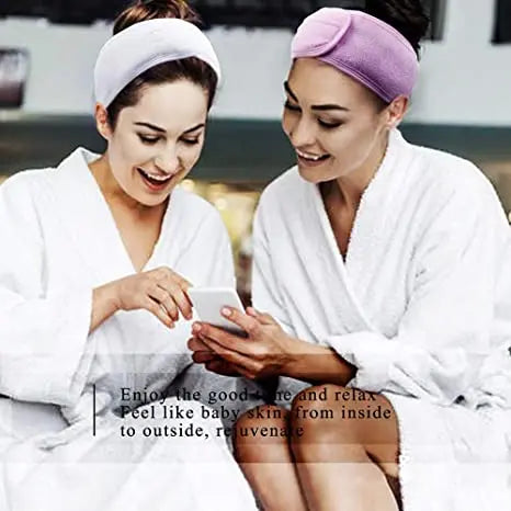 3pcs Women Soft Toweling Headbands Adjustable Sports Hairband Yoga Spa Bath Shower Wash Face Make Up Skincare Wide Head Band