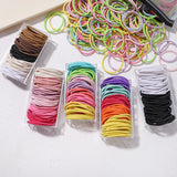 50PCS Macaron Rubber Band Hairband Headband High Elastic Durable Hair Ring Tied High Ponytail Women's Kids Hair Headwear