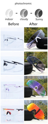1 Lens NRC Cycling Sunglasses UV400 TR90 Sports Bicycle Glasses MTB Mountain Bike Fishing Hiking Riding Eyewear for Men Women