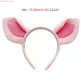 G92D Simple Sweet Hair Accessories Women Students Washing Face Hairband Little Pig Ears Headbands Plush Cartoon Hair Hoop