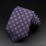 Leisure Men's Striped Tie 8cm Floral Paisley Brown Grey Necktie Business Daily Wear Cravat Wedding Party Collar Accessories Gift