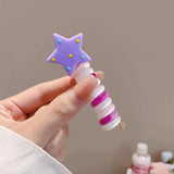 1/4pcs Elastic Telephone Wire Hair Ties Women Girls Star Hair Bands Spiral Coil Rubber Band Ponytails Head Rope Hair Accessories